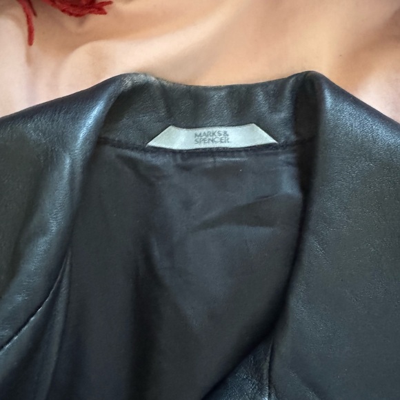 Mark and Spencer Black Leather Jacket - Picture 2 of 4